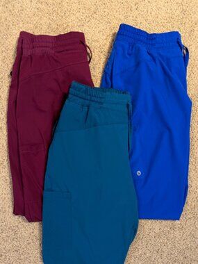 Lot of 3 Barco One Performance Cargo Scrub Pants Joggers Size L(*Altered Inseam)